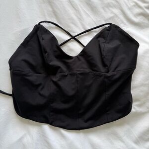 GARAGE | Black Cropped Strappy Bustier Top (size medium)